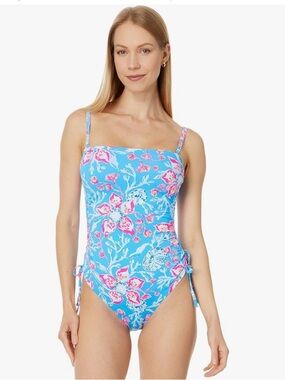 Lily Pulitzer Women's Lorenda One Piece Bahamian Rhapsody. Size 12 Beachy Resort